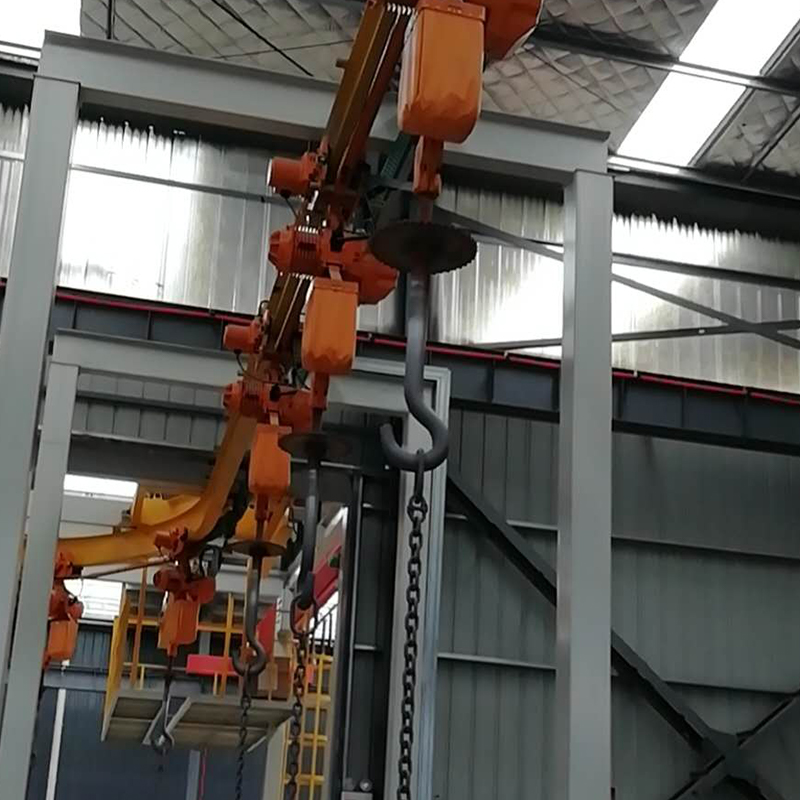 Ligne de revêtement par pulvérisation pour carters de moteur